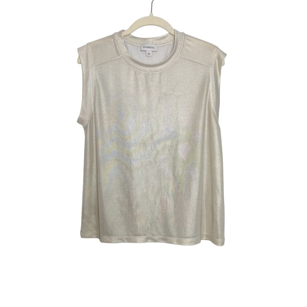 Evereve Women's Sz S Gold Metallic Sleeveless Top